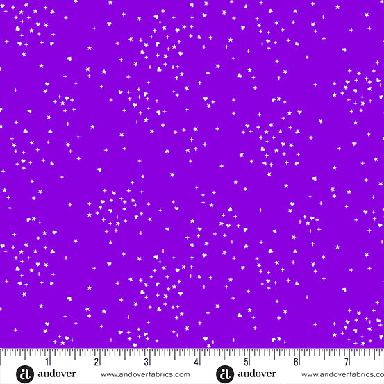 PREORDER - Heart Stars in Dark Purple - A-1091-P1 - HALF YARD