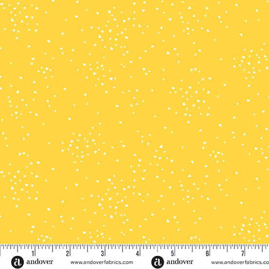 PREORDER - Heart Stars in Yellow - A-1091-Y - HALF YARD