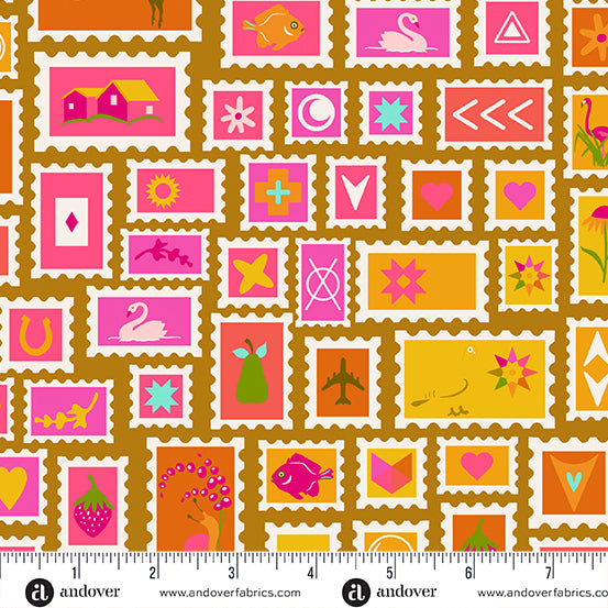 PREORDER - Postmark - Collector in Sunrise - Alison Glass - A-1125-Y - Half Yard