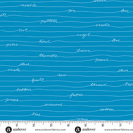 PREORDER - Scrawl - Longhand in Sea - Giucy Giuce - A-1216-B - Half Yard