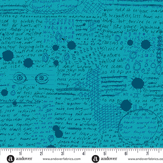 PREORDER - Scrawl - Rant in Cerulean - Giucy Giuce - A-456-T - Half Yard