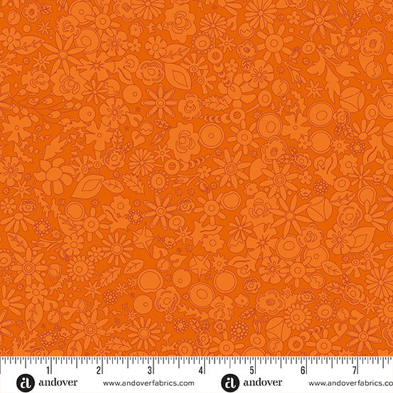 PREORDER - SunPrint 2024 - Woodland in Tangerine - A-790-O - Half Yard