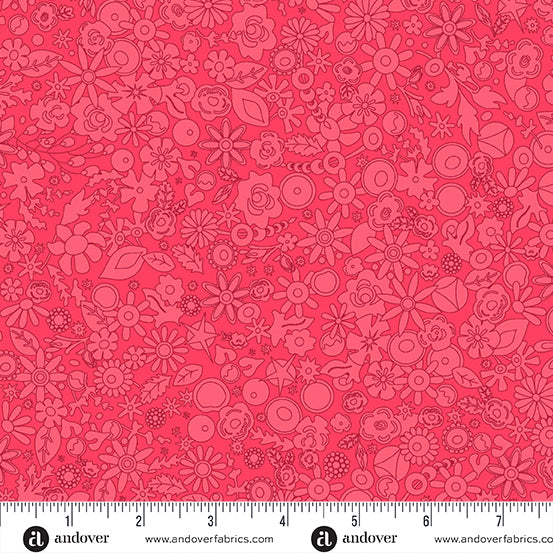 PREORDER - SunPrint 2024 - Woodland in Strawberry - A-790-R - Half Yard