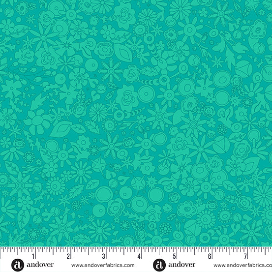 PREORDER - SunPrint 2024 - Woodland in Teal - A-790-T - Half Yard