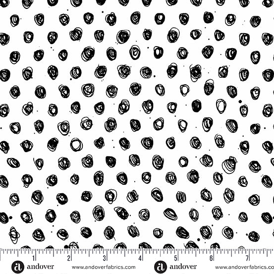 Ink by Giucy Giuce - Polka in Snowy Owl - A-915-K - Half Yard