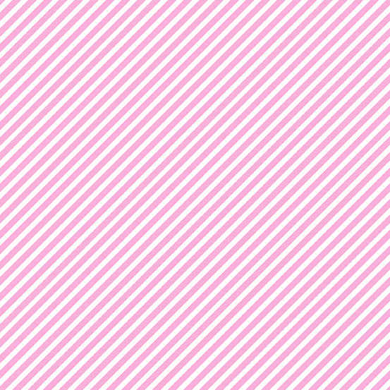 Sweet Shoppe - Bias Stripe in Pink - Andover - A-9236-E1 - Half Yard