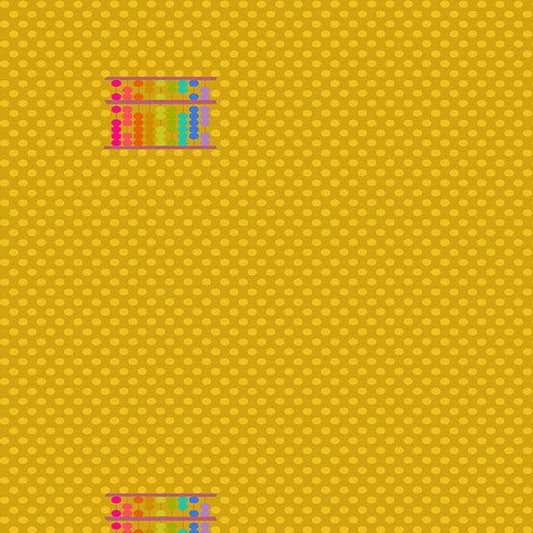 Cotton quilting fabric pattern called 'Abacus Dot in Tigers Eye'. Part of the 'Ellipse' fabric collection. Designed by Alison Glass for fabric company Andover Fabrics. SKU: A-9886-Y. 44-45 inch width.