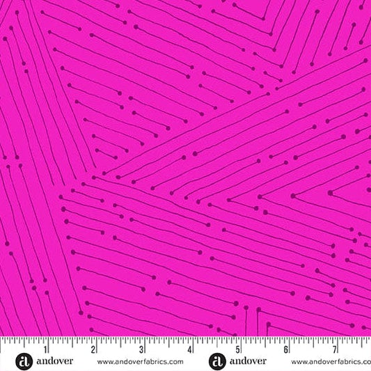 Electric Pink Gravitation wideback quilting fabric, part of the 40 fabric collection by Giucy Giuce (SKU: AW-1514-E)