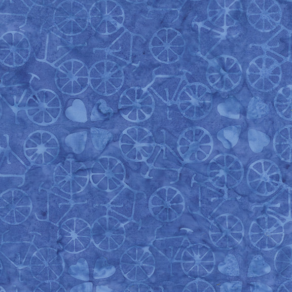 Dutch Days - Bicycle Love in Lapis - Shayla Wolf - 749Q-4 - Half Yard (Preorder)