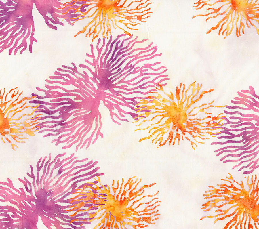 Fan Coral in Pink Blush quilting fabric, part of the Calypso fabric collection by Banyan Batiks (SKU: 82403-20)