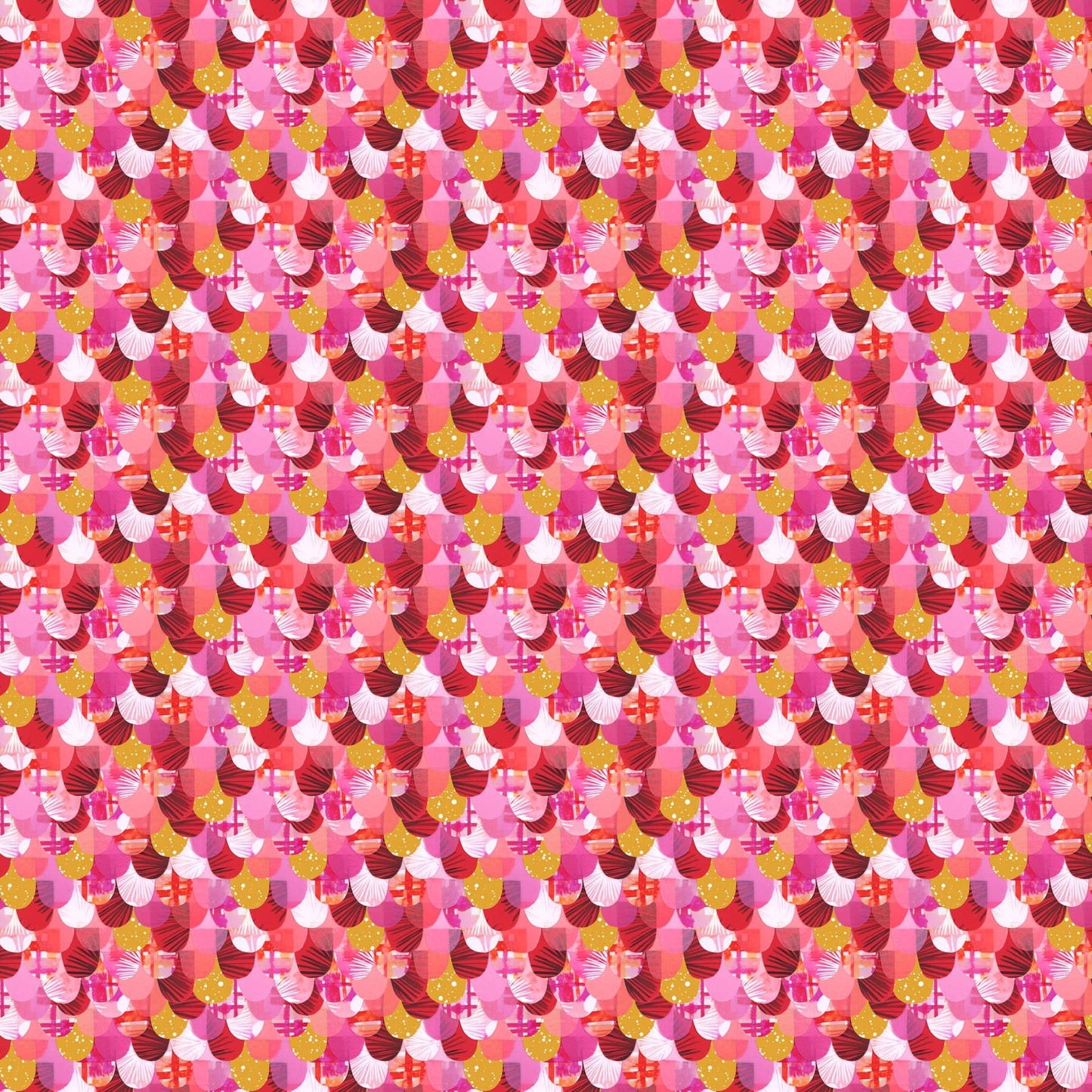 Painted Garden - Scallops in Orange - 91060-56 - Half Yard