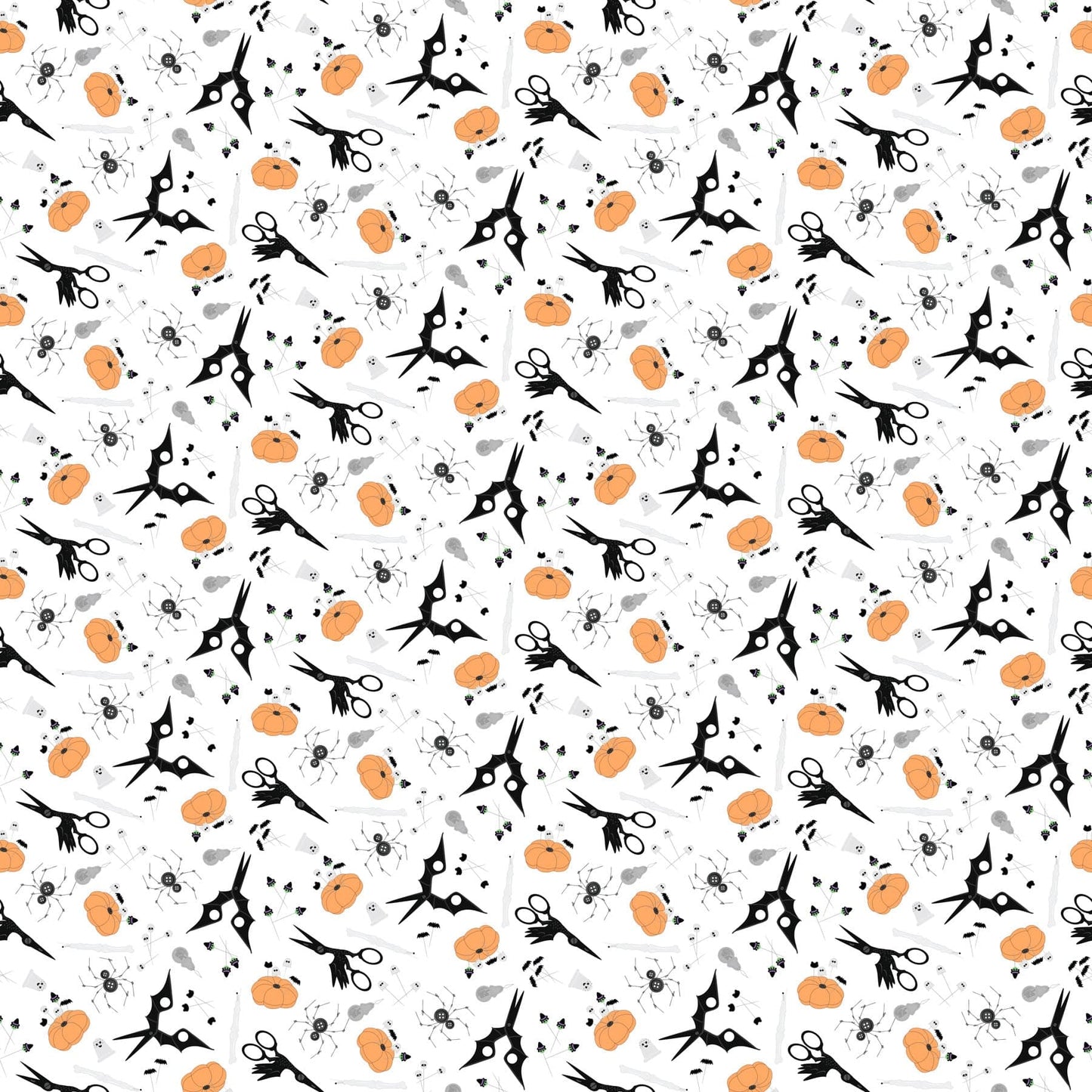 Mr. Bones Sews - Notions in White - Kimberlee Peers-Moore - 91079-10 - Quilting Fabric