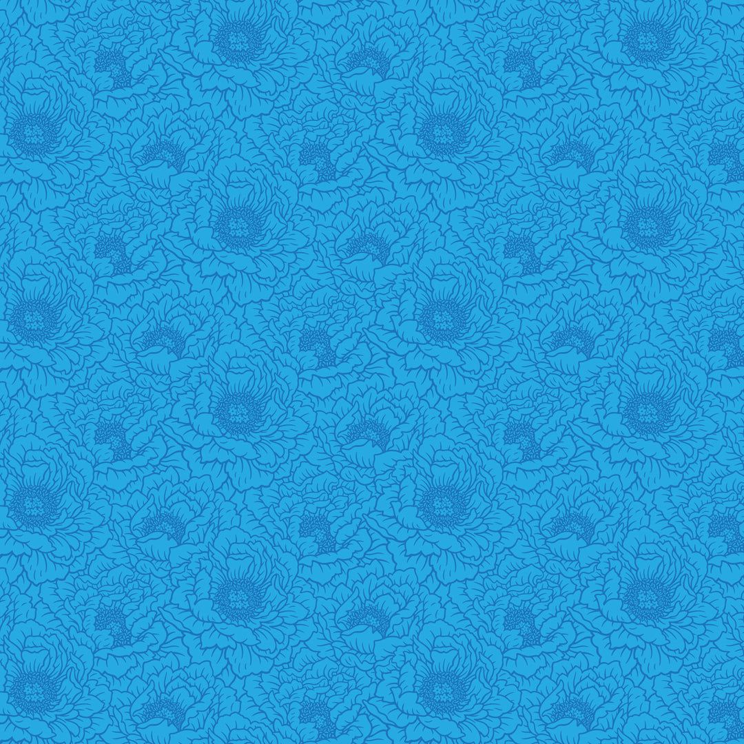 Full Bloom - Peony in Blue - Heather Bailey - 91093-42 - Half Yard