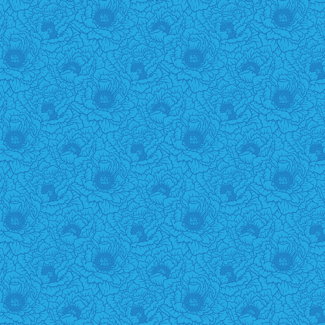 Full Bloom - Peony in Blue - Heather Bailey - 91093-42 - Half Yard