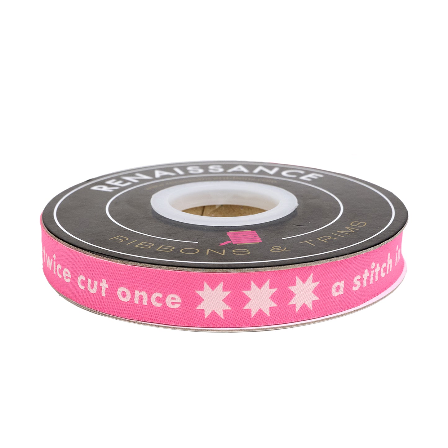 Catnap - Measure Twice in Neon Pink - 5/8" width - by Alexia Abegg - One Yard