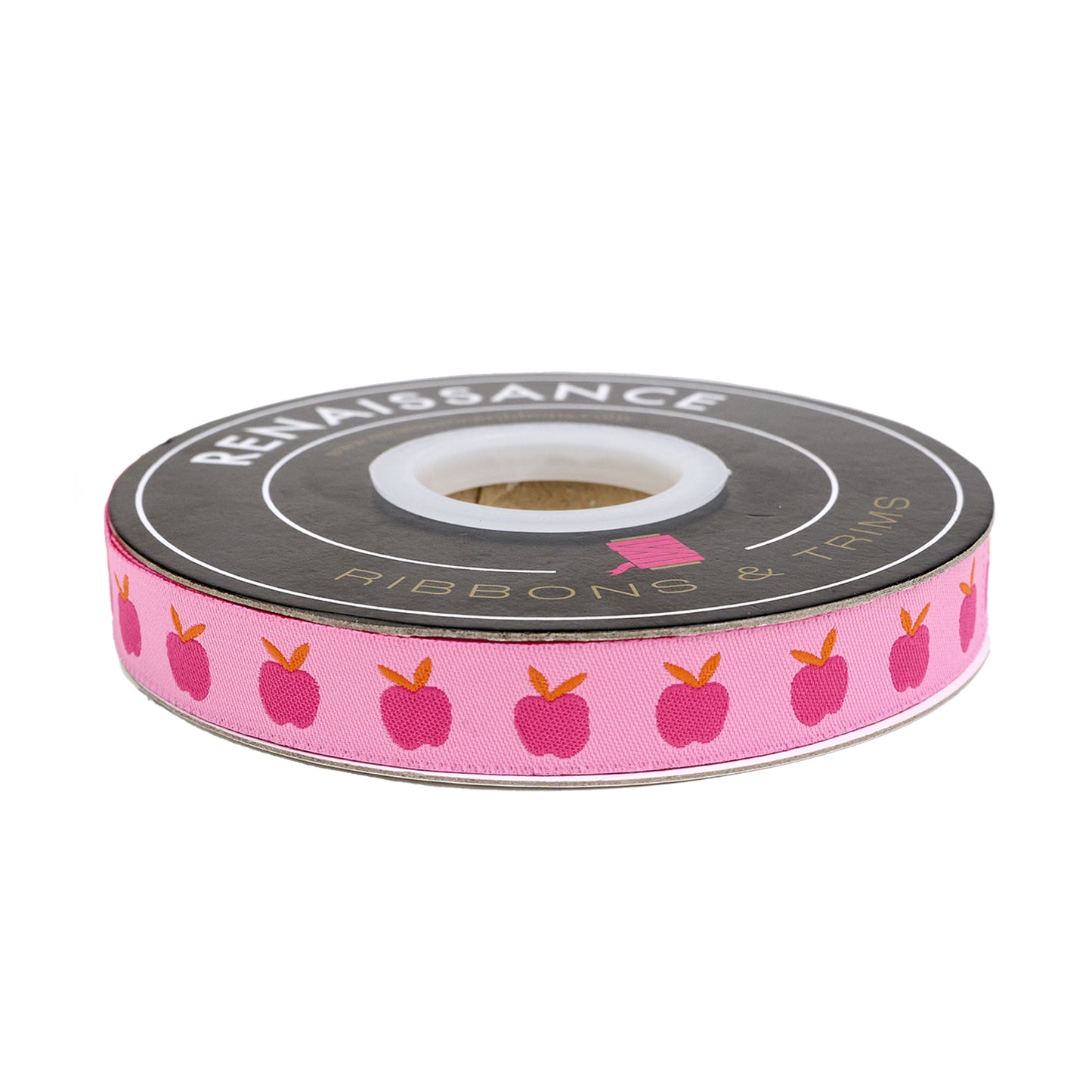 Catnap - Apples in Pink - 5/8" width - by Alexia Abegg - One Yard