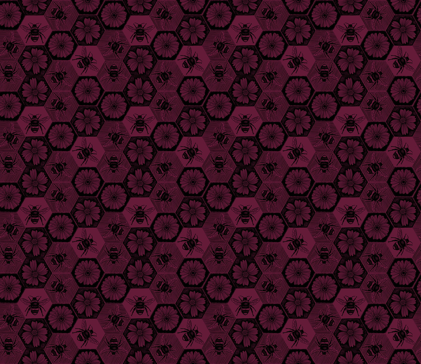 Busy in Mulberry quilting fabric, part of the Indelible Ink fabric collection by Anna Maria Textiles (SKU: AMT1005-26L)