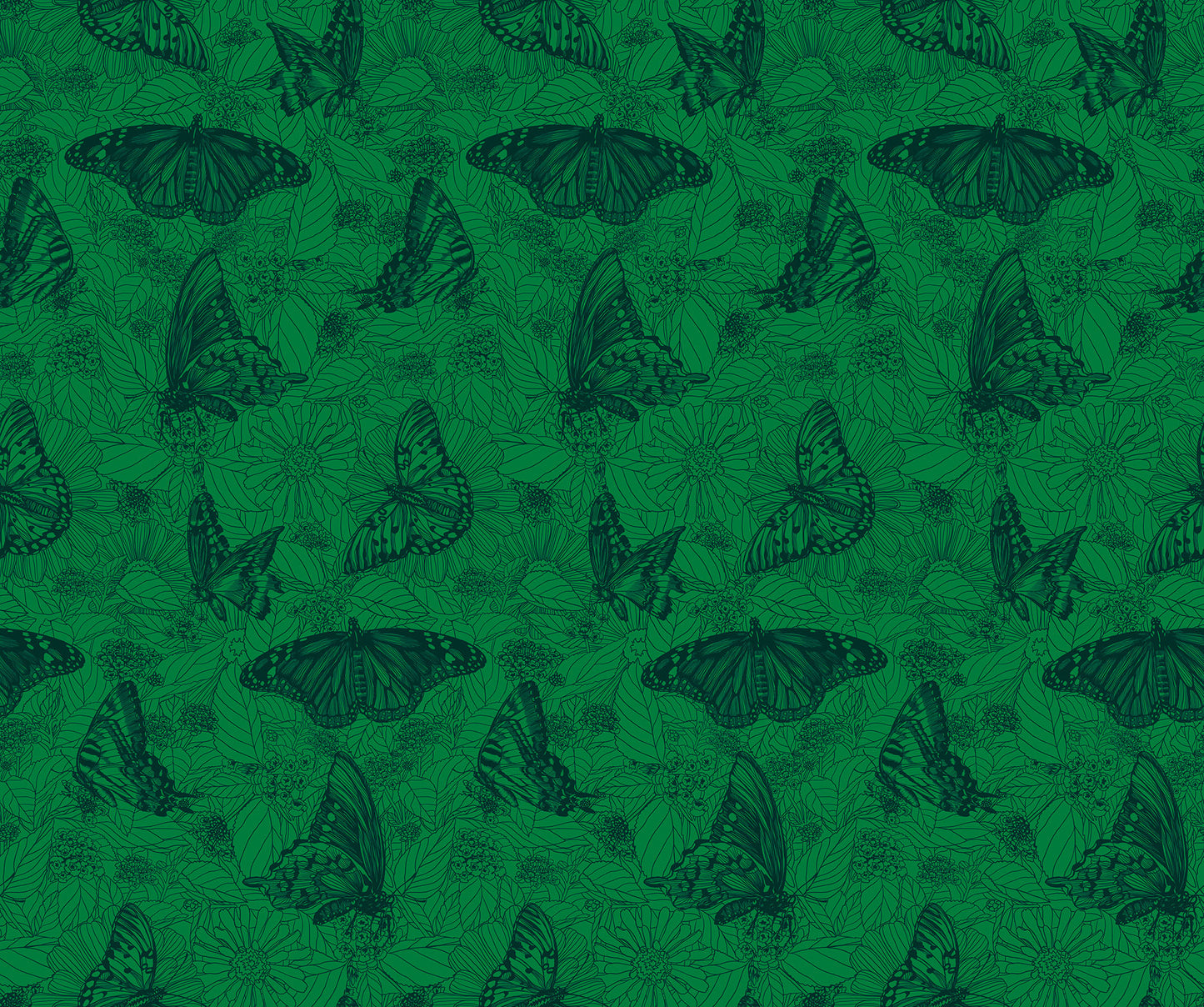 Winging It in Jade quilting fabric, part of the Indelible Ink fabric collection by Anna Maria Textiles (SKU: AMT1006-72C)