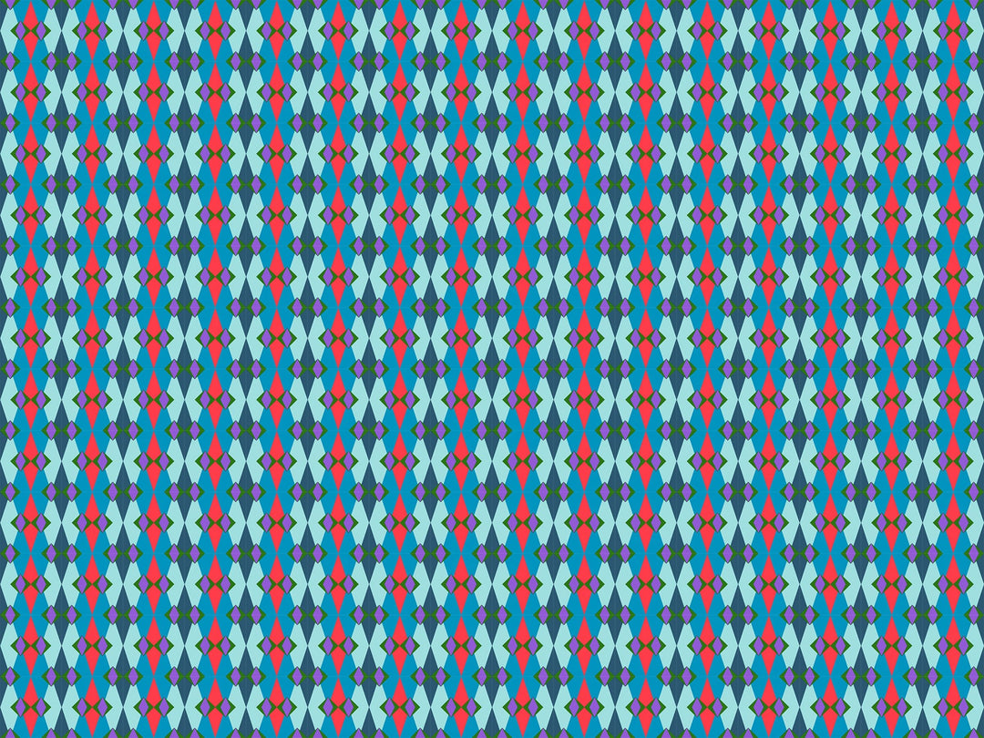 A closeup shot of the quilting fabric pattern called Fractal, designed by Anna Maria Horner, in the berry colorway. The SKU is AMT128-82C.