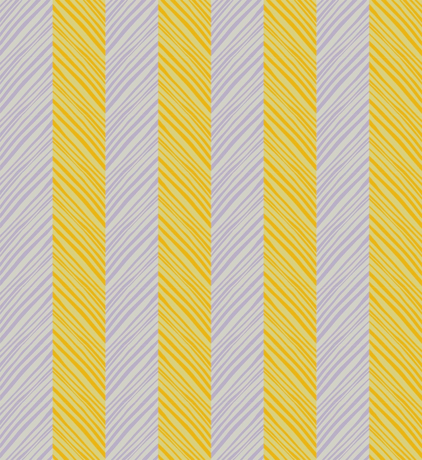 A closeup shot of the quilting fabric pattern called Tipsy, designed by Anna Maria Parry, in the sunlight colorway. The SKU is AMT140-83V.