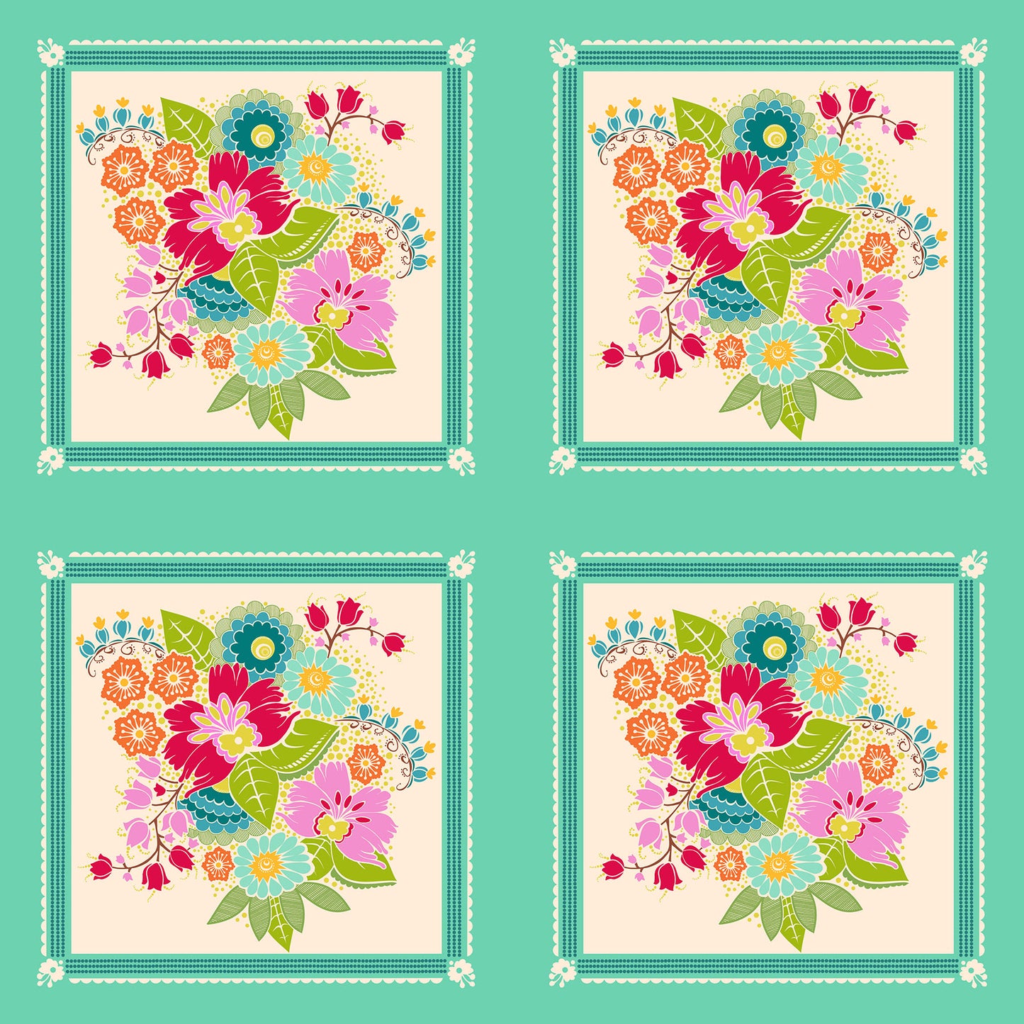 Square Dance in Bright quilting fabric, part of the Allegory fabric collection by Anna Maria Textiles (SKU: AMT144-64C)