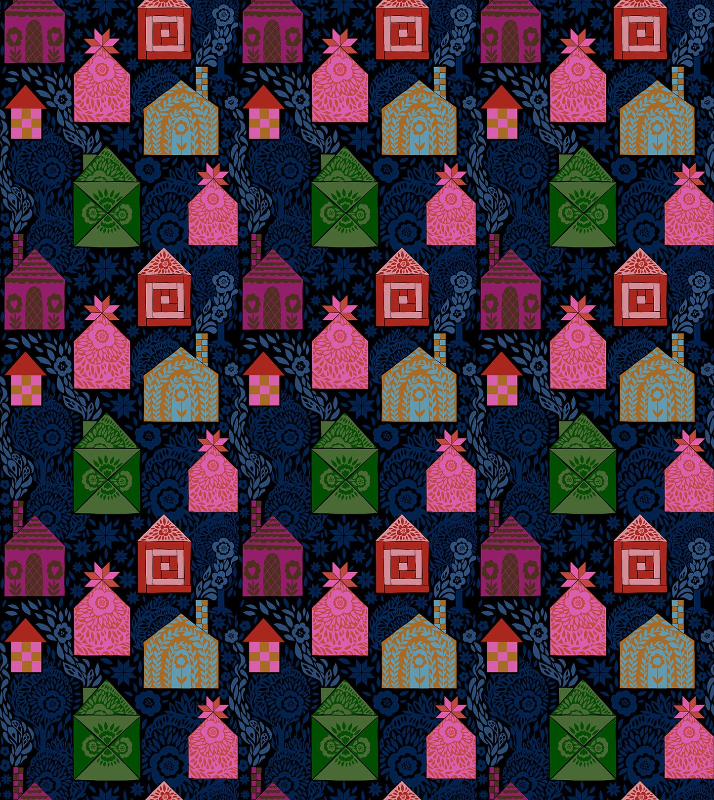 Storybook in Dark quilting fabric, part of the Allegory fabric collection by Anna Maria Textiles (SKU: AMT146-49L)