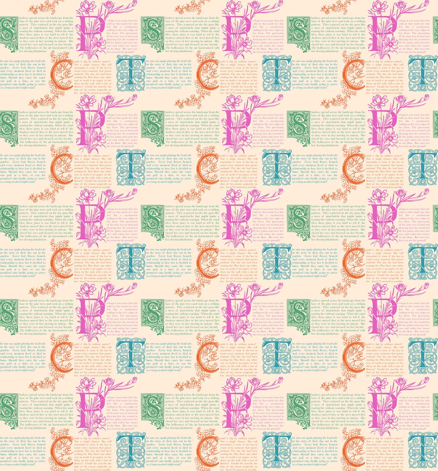 Prose in Candy quilting fabric, part of the Allegory fabric collection by Anna Maria Textiles (SKU: AMT148-11C)