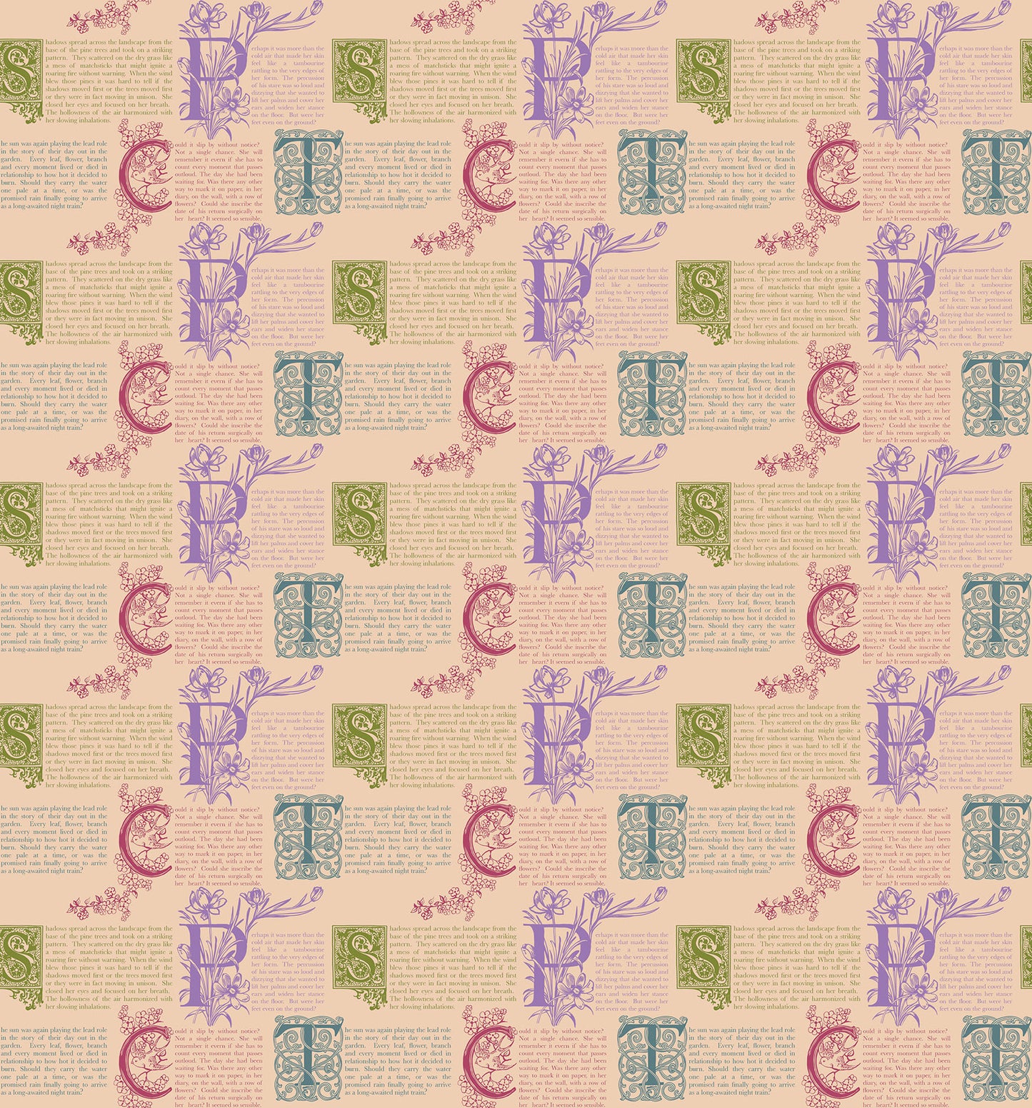 Prose in Antique quilting fabric, part of the Allegory fabric collection by Anna Maria Textiles (SKU: AMT148-31V)