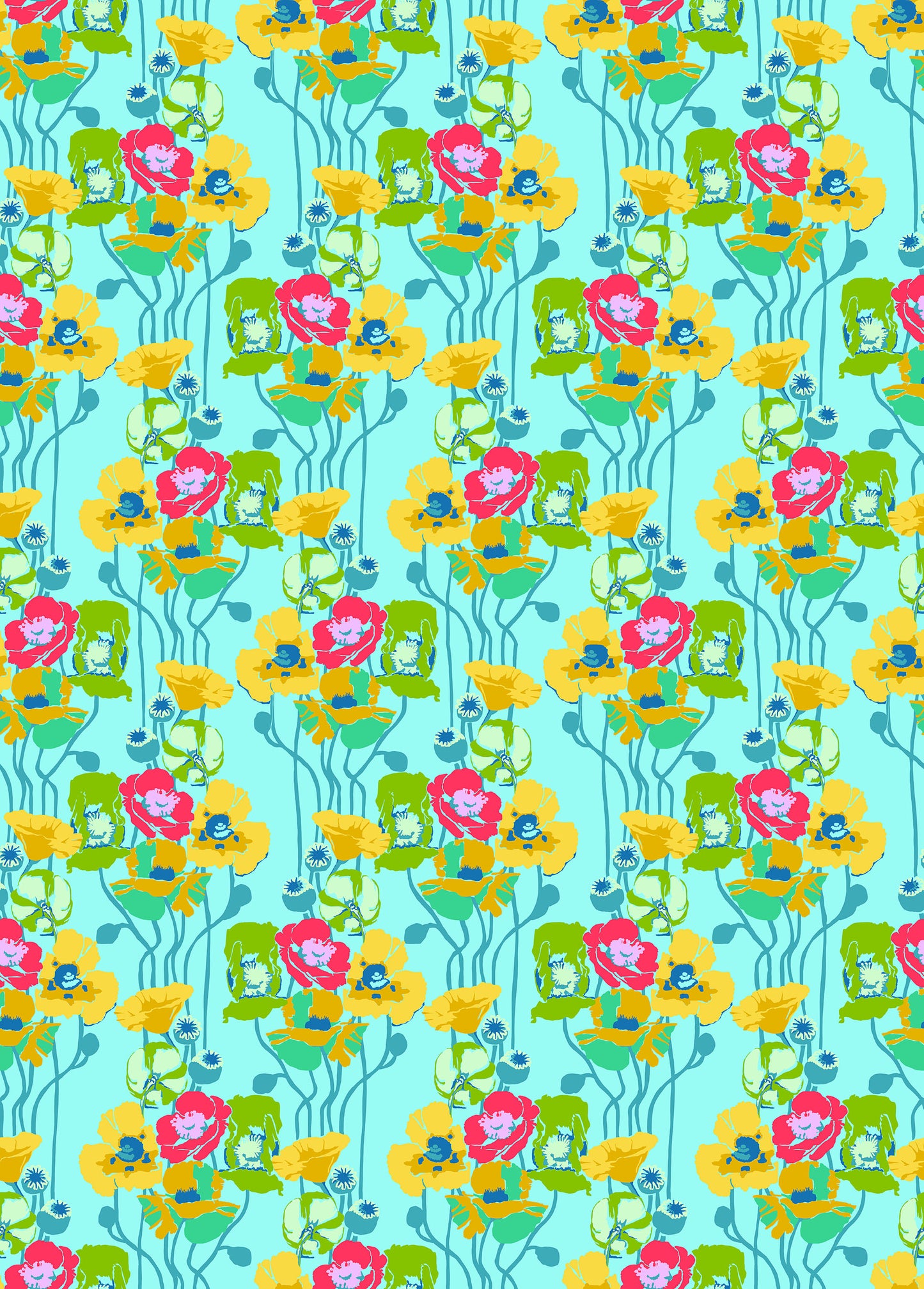 Pouring Poppies in Clear quilting fabric, part of the Overdressed fabric collection by Anna Maria Textiles (SKU: AMT151-40C)