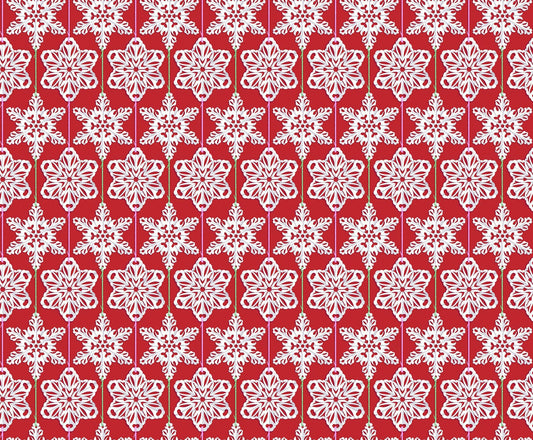 Paperflakes in Red Hot quilting fabric, part of the Cozy Christmas fabric collection by Anna Maria Parry (SKU: AMT162-25C)