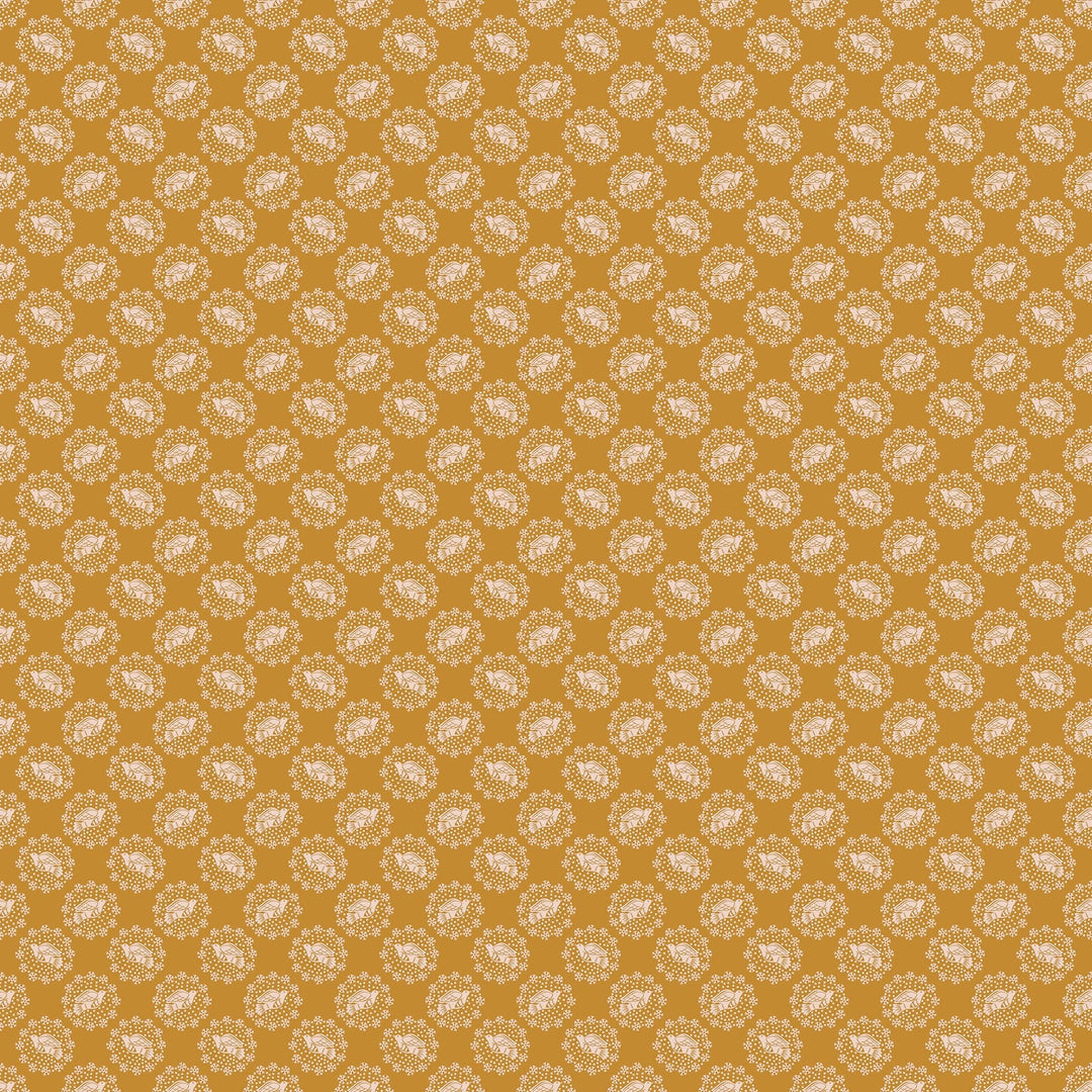 Peaceful in Honey quilting fabric, part of the Cozy Christmas fabric collection by Anna Maria Parry (SKU:AMT163-55V)