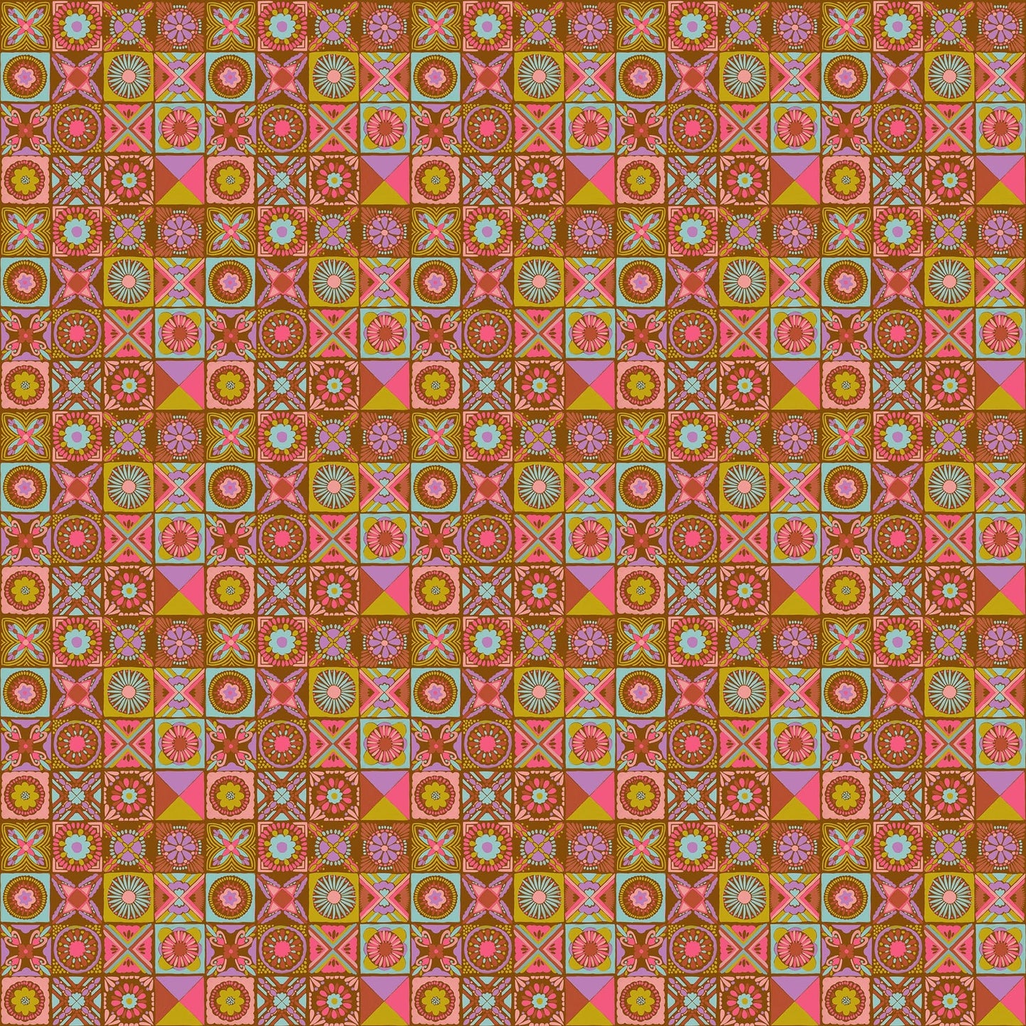 Cottage Kitchen in Rust quilting fabric, part of the Rhapsody fabric collection by Anna Maria Parry (SKU: AMT168-37C)