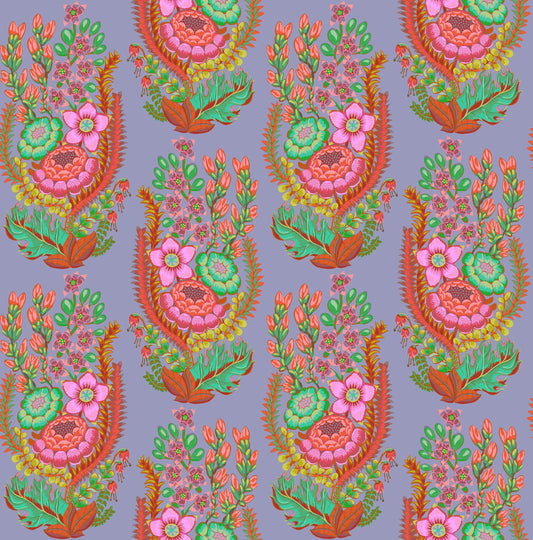 Outstretched in Periwinkle quilting fabric, part of the Rhapsody fabric collection by Anna Maria Parry (SKU: AMT170-45V)