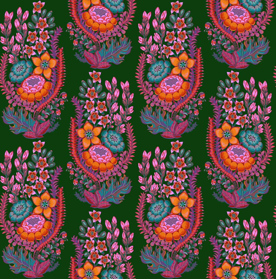 Outstretched in Forest quilting fabric, part of the Rhapsody fabric collection by Anna Maria Parry (SKU: AMT170-78L)