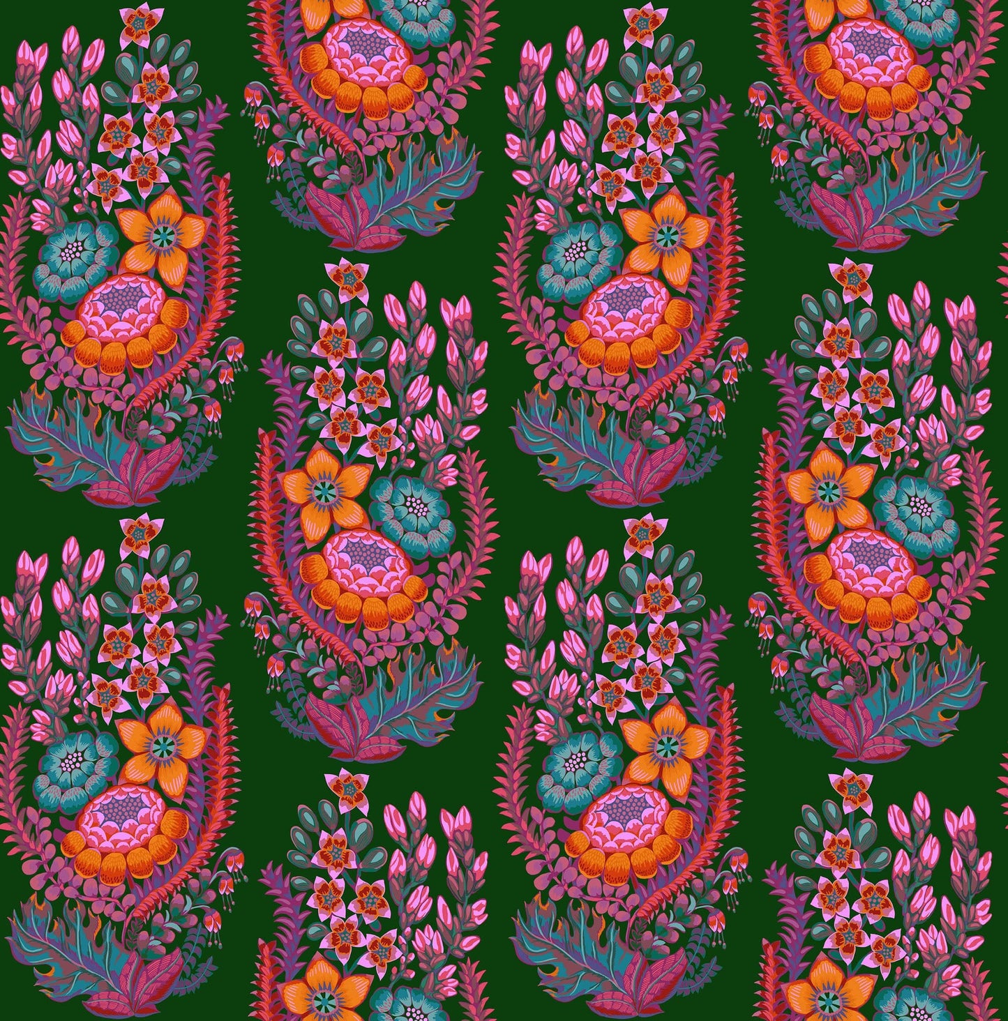 Outstretched in Forest quilting fabric, part of the Rhapsody fabric collection by Anna Maria Parry (SKU: AMT170-78L)