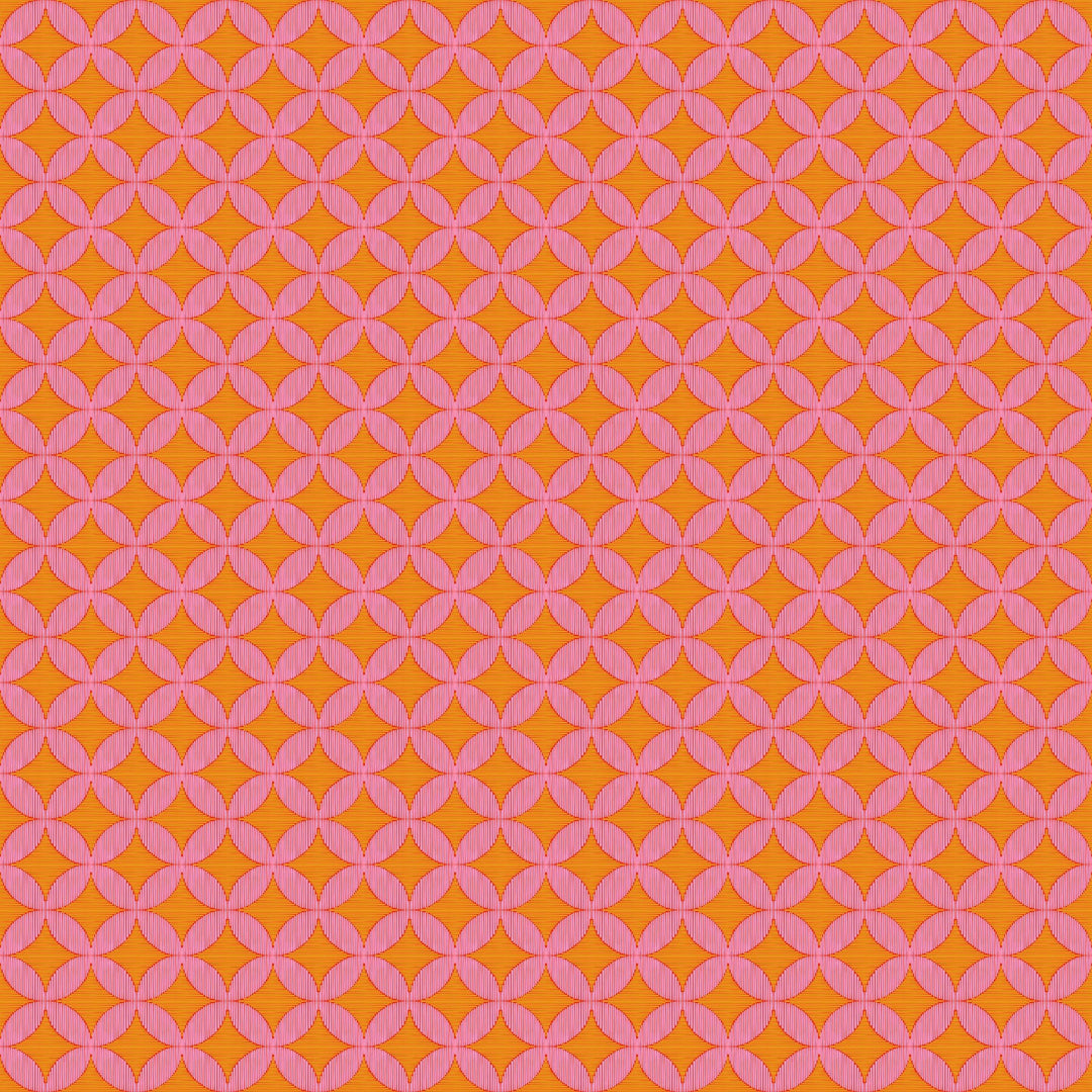 Woven Windows in Mango quilting fabric, part of the Rhapsody fabric collection by Anna Maria Parry (SKU: AMT171-23C)