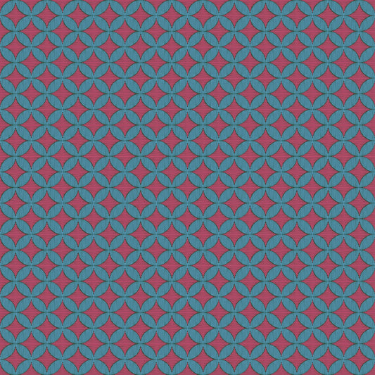 Woven Windows in Berry quilting fabric, part of the Rhapsody fabric collection by Anna Maria Parry (SKU: AMT171-46L)