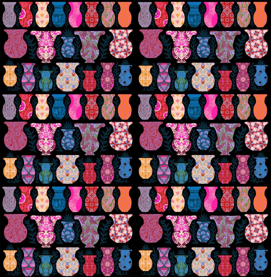 Anniversary Vases quilting fabric, part of the Rhapsody fabric collection by Anna Maria Parry (SKU: AMT173-99)