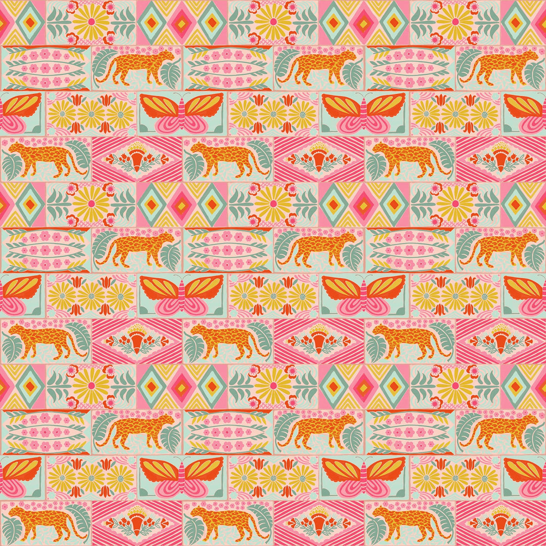 Bricklayer in Sunny quilting fabric, part of the Rhapsody fabric collection by Anna Maria Parry (SKU: AMT174-52C)