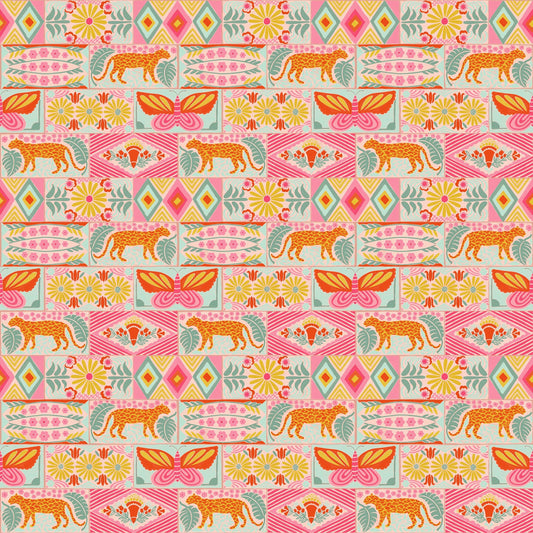 Bricklayer in Sunny quilting fabric, part of the Rhapsody fabric collection by Anna Maria Parry (SKU: AMT174-52C)