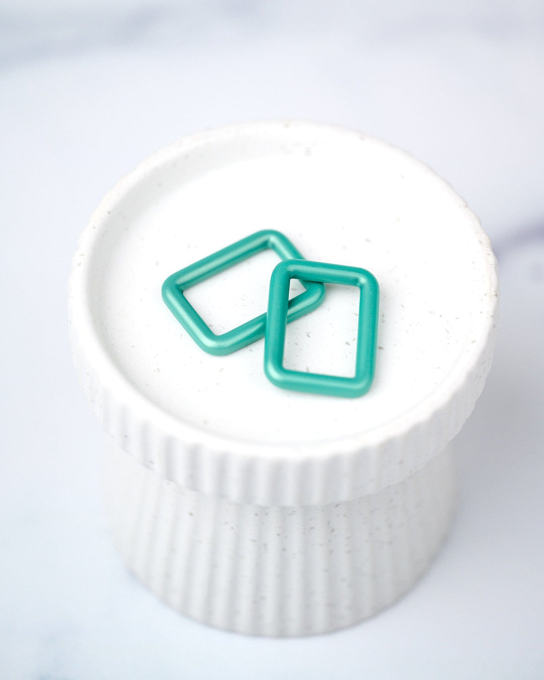 Pink Door Hardware - 1" Rectangle Ring - Matte Aqua - 2 per Pkg. - AQ-01-RR