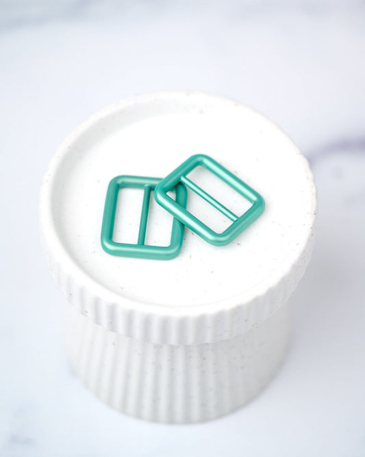 Pink Door Hardware - 1" Slider - Matte Aqua - 2 per Pkg. - AQ-01-SL