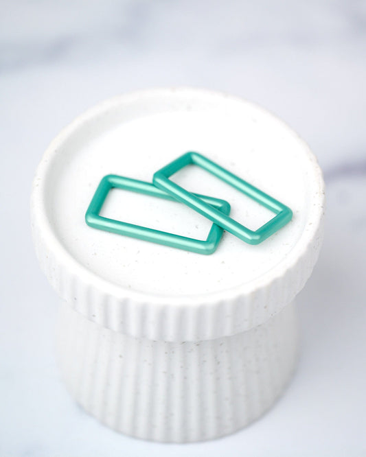 Pink Door Hardware - 1.5" Rectangle Ring - Matte Aqua - 2 per Pkg. - AQ-15-RR