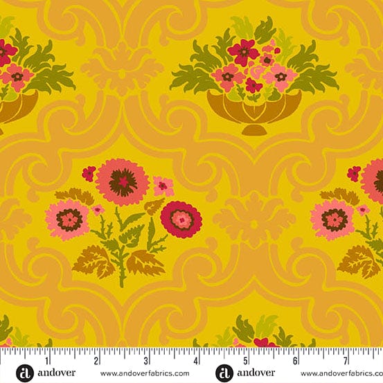 Yarrow Courtyard quilting fabric, part of the Camp Kitschy Lala fabric collection by Alison Glass (SKU: A-1713-Y)
