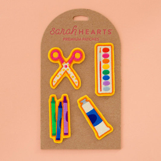 Sarah Hearts - Art Supply - Embroidered Peel & Stick or Sew-On Patches - PAT177