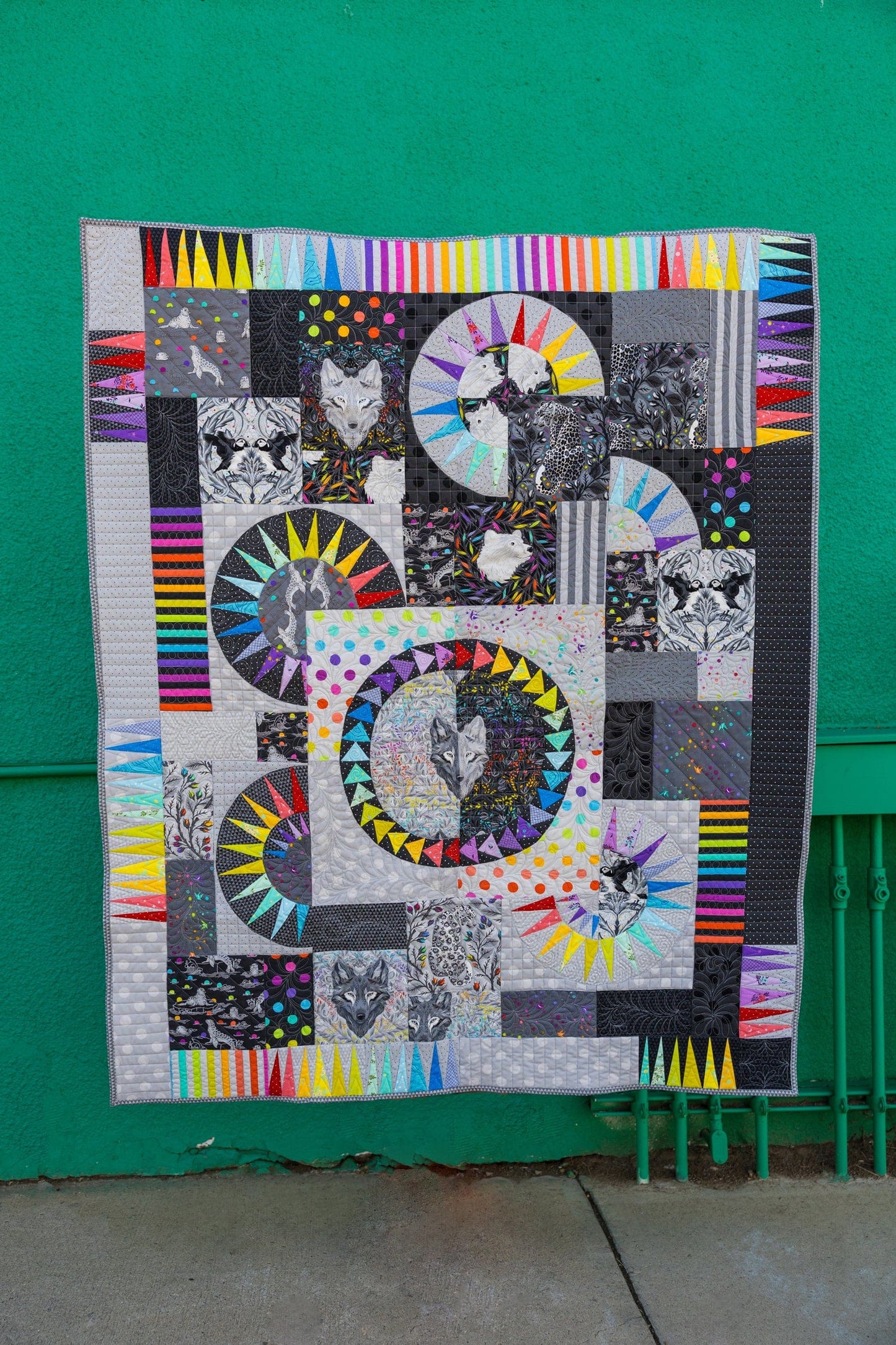 Emperor's Wheel Quilt Kit - Graywork by Tula Pink - Fabric Only (Preorder)