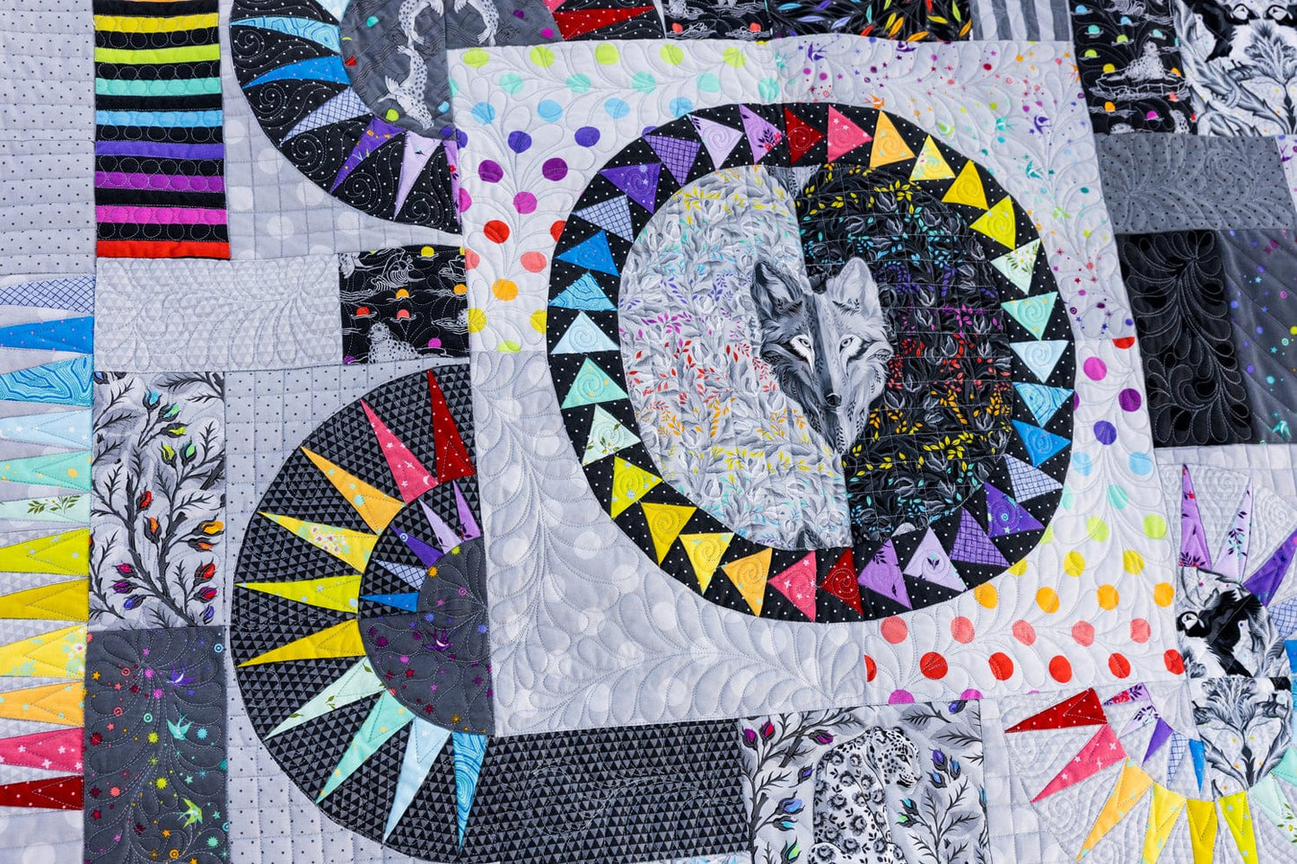 Emperor's Wheel Quilt Kit - Graywork by Tula Pink - Fabric Only (Preorder)