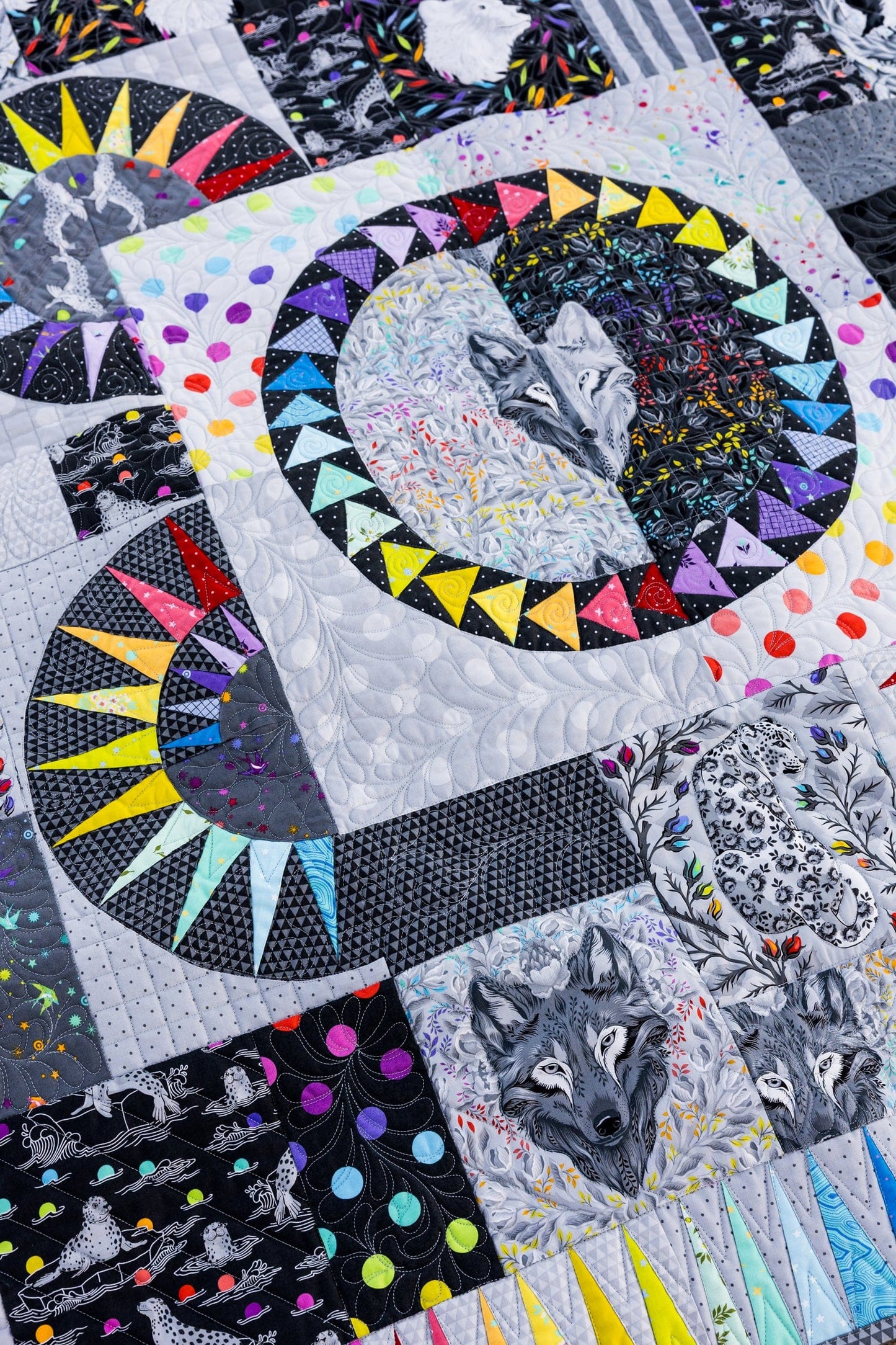 Emperor's Wheel Quilt Kit - Graywork by Tula Pink - Fabric Only (Preorder)