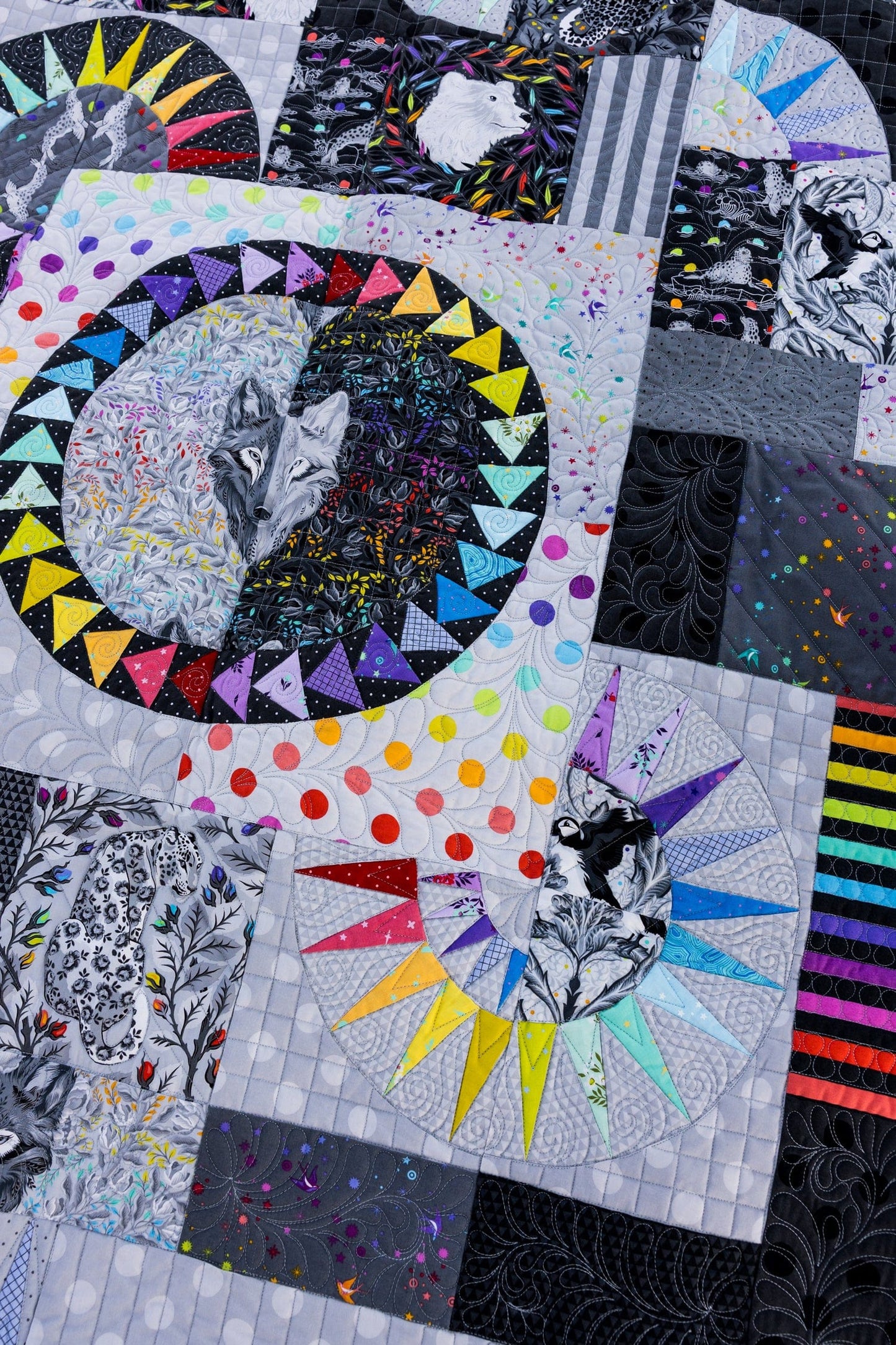 Emperor's Wheel Quilt Kit - Graywork by Tula Pink - Fabric Only (Preorder)