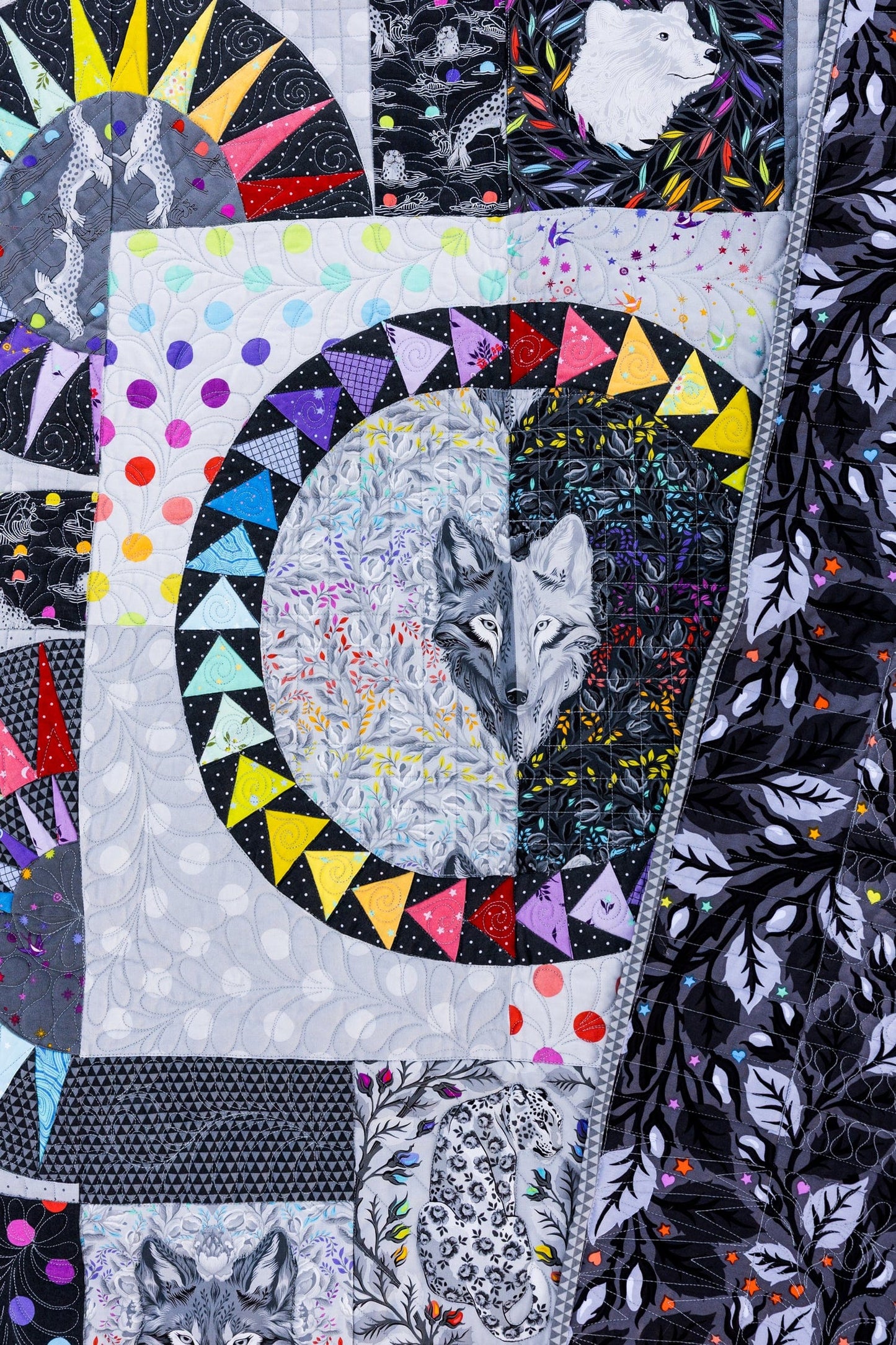 Emperor's Wheel Quilt Kit - Graywork by Tula Pink - Fabric Only (Preorder)